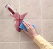 clean bathroom grout